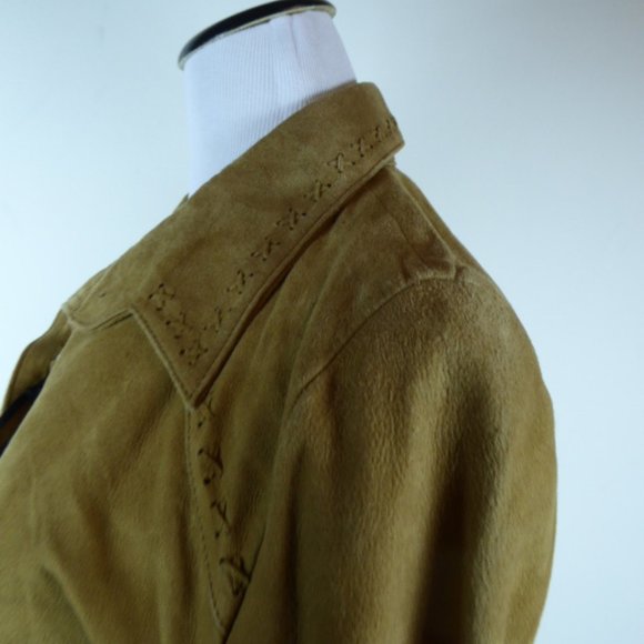 MONTEVIDEO SUEDE whip stiched SHIRT jacket M - Picture 7 of 12